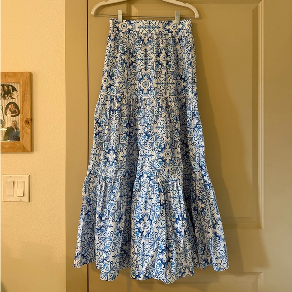 Hill House Camila Tiered Mosaic Skirt - Size S - Picture 2 of 7